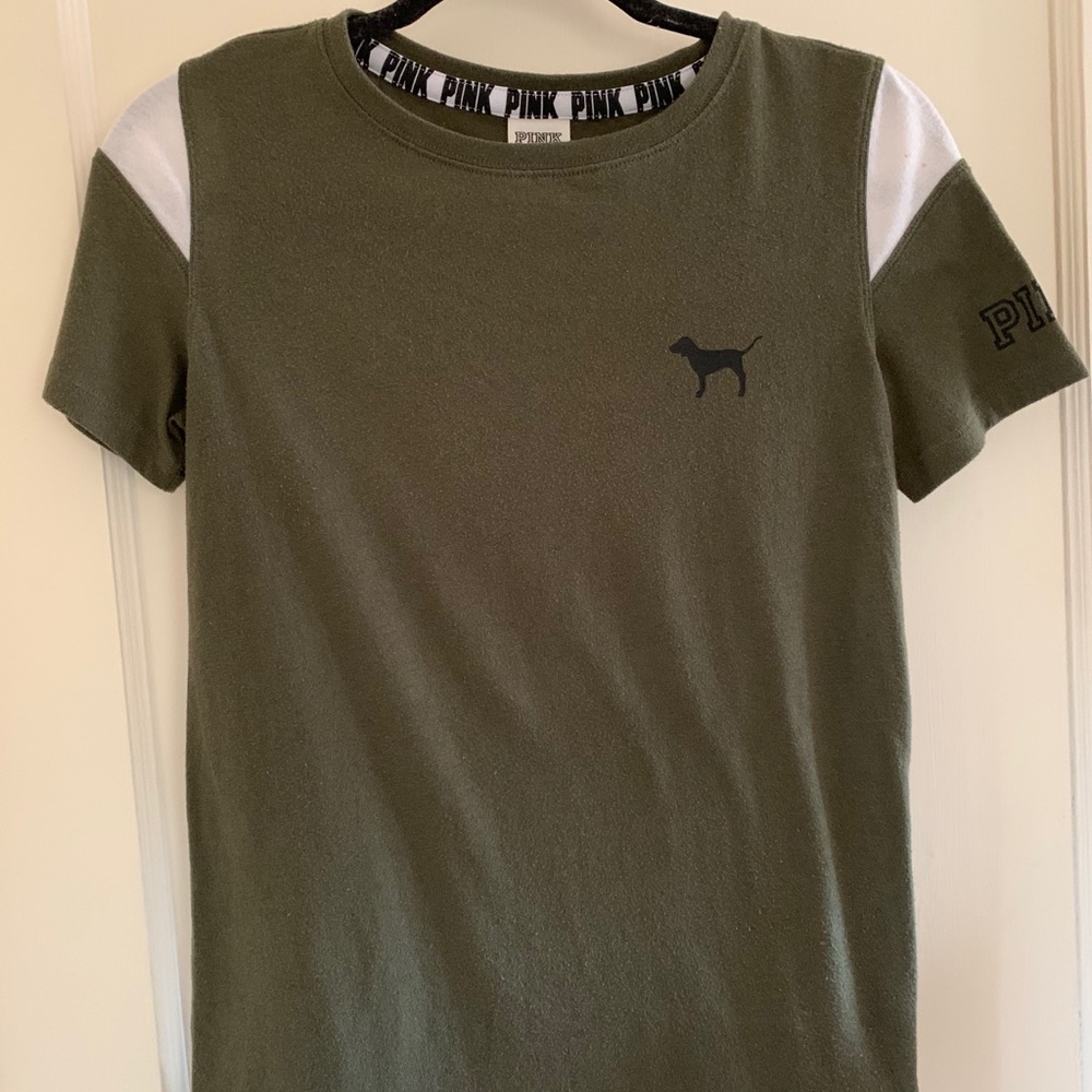 Dark Green Soft Pink Short Sleeve Shirt